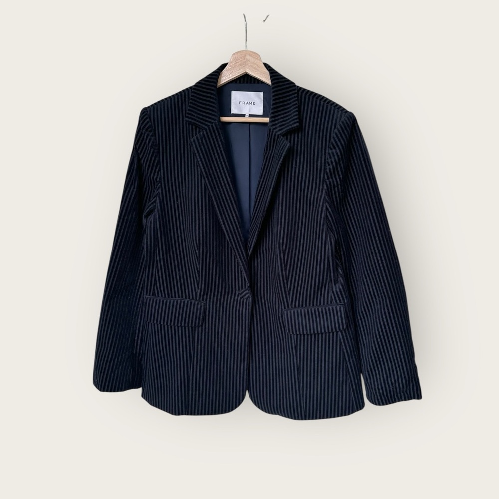 FRAME Velvet Stripe Blazer Jacket, size 12